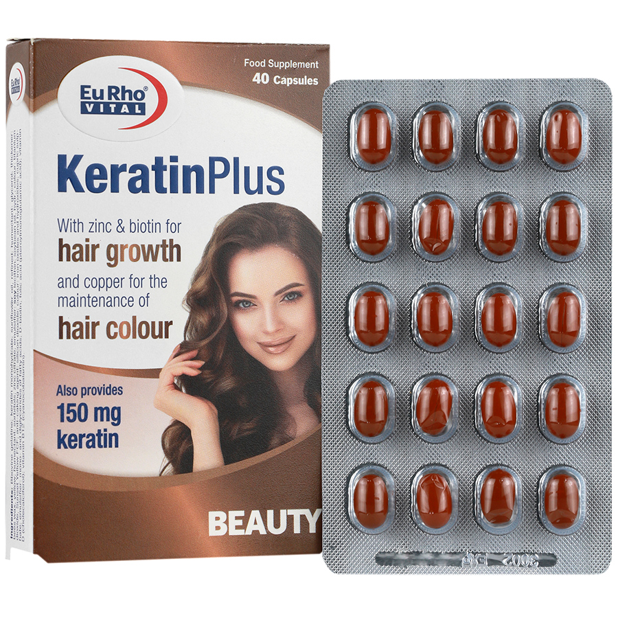 کپسول ژلاتینی نرم کراتین پلاس یوروویتال(40 عددی)