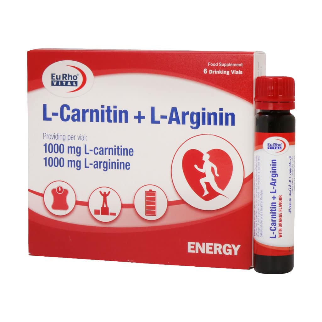 ویال خوراکی ال کارنیتین و ال آرژینین یوروویتال(6 عددی)