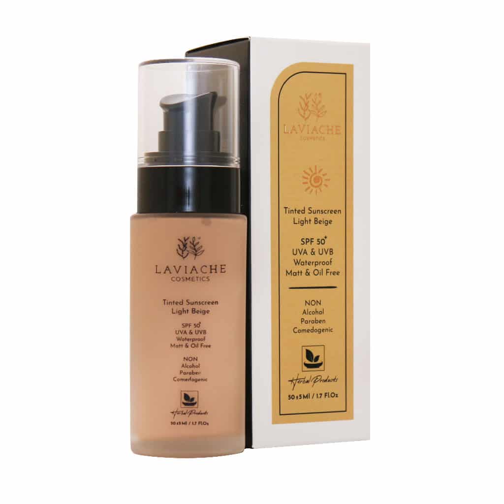 کرم ضد آفتاب رنگی SPF50 لاویاچه مدل ضد آب مناسب انواع پوست(60 میلی لیتر)